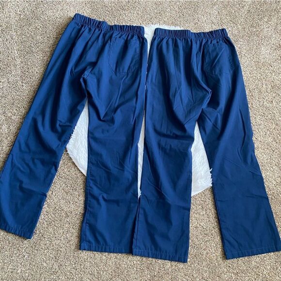 Superior Uniform Blue Scrub Pants 2 Pair Total Pull On Womens Size Small Petite - Picture 2 of 8